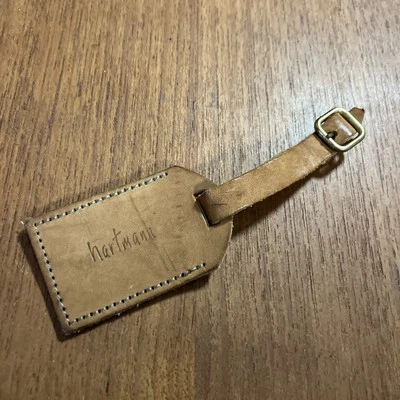 Vintage HARTMANN Leather Luggage Hang Tag ID Suitcase Bag Brown - Image 1 of 3