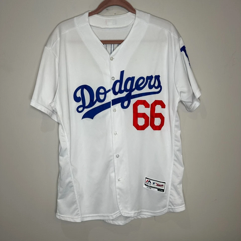 Authentic Yasiel Puig LA Los Angeles Dodgers #66 Majestic Jersey 44 - Image 1 of 4