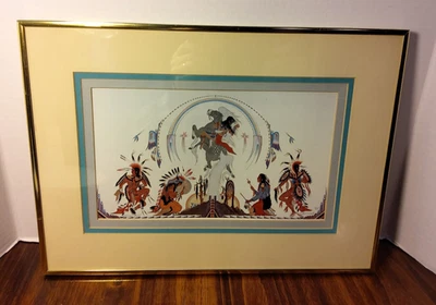 Impressão Woody Crumbo Ascending Spirit, assinada e numerada, 167/350, tripla fosca - Imagem 1 de 4