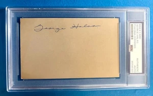 George Halas PSA DNA Signed 3x5 Index Card Autograph - Picture 1 of 2