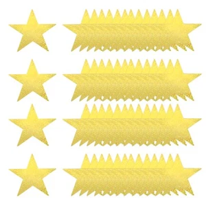 100 Pcs Laser Gold Stars Cutouts, 6 Inch Double Printed Paper Stars Cutout - Picture 1 of 6
