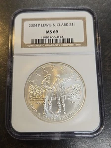 2004 P Lewis & (and) Clark Commemorative Silver Dollar NGC MS69 MS 69 - Picture 1 of 4