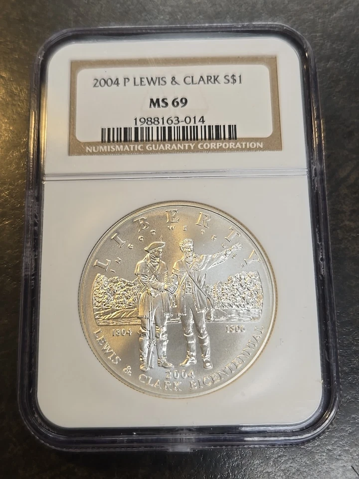 2004 P Lewis & (and) Clark Commemorative Silver Dollar NGC MS69 MS 69 - Image 1 of 4