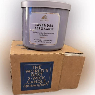 White Barn Lavender Bergamot 3 Wick Candle - - Image 1 of 3
