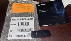 Linksys WUSB6300v2 AC1200 Dual-Band Wireless WiFi 5 USB 3.0 Adapter refurb - Afbeelding 1 van 7