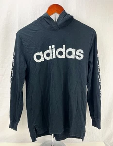Adidas Boys Black Pullover Hoodie Long Sleeves Size Youth Large 14/16 - Picture 1 of 6