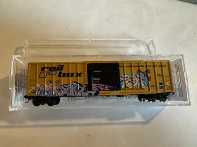 Micro-Trains N Scale Graffiti Collector Series Rail Box Car Blue Bird - Image 1 of 4