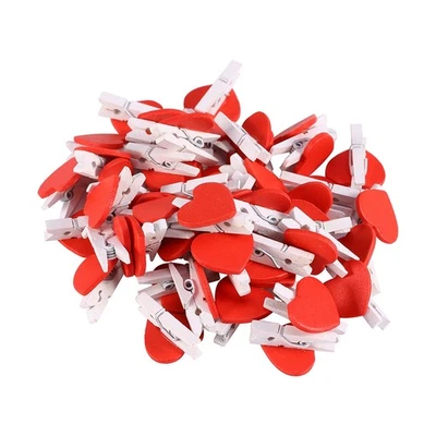 Herz Holz Pegs Pins Memo Bild Foto Clips Hochzeit Weihnachten Party Dekorat 8G2M - Bild 1 von 4