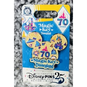 2025 Disneyland 70th Anniversary Pin Magic Key Mickey Head Icon Disney LE Neu - Bild 1 von 9