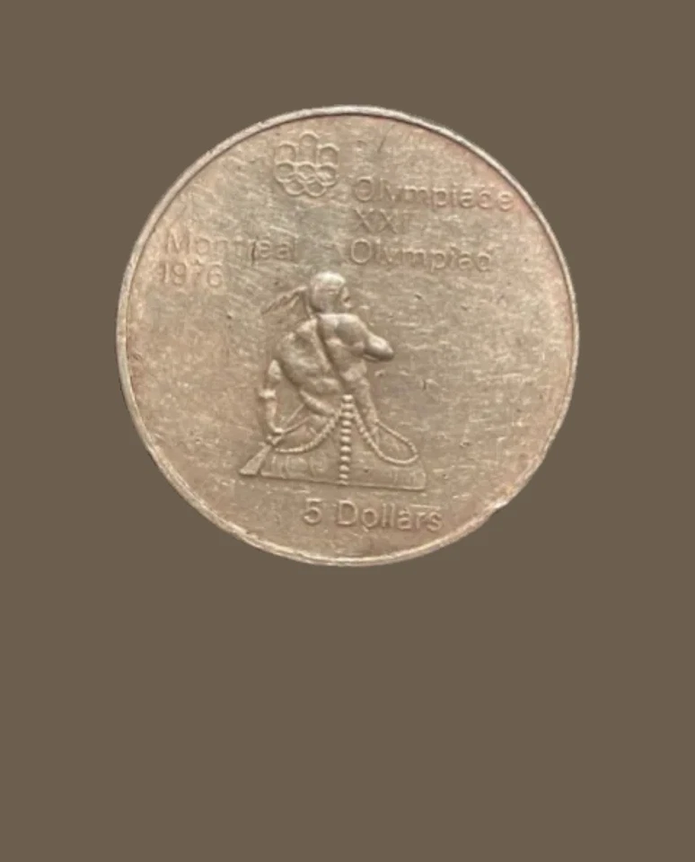 1996 1994 Silver 5 Dollar XXI Summer Olympic Game Montreal Canoeing - Image 1 of 2