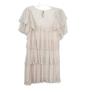 Zara girls ecru tulle layered short sleeve dress size 13-14 - Picture 1 of 7