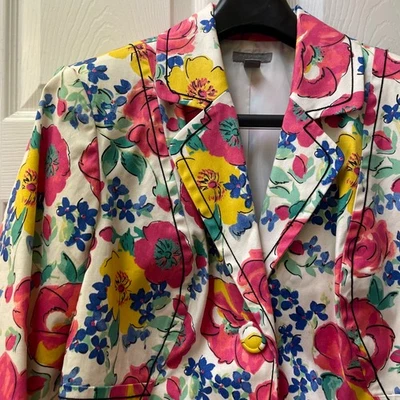 Vintage Investments Blazer 16W Bold Floral Coquette Cottagecore 80s 90s - Image 1 of 4