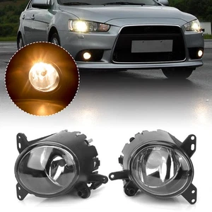 Pair Front Bumper Fog Light Driving Lamp W/Bulbs For Mitsubishi Lancer 2008-2012 - Picture 1 of 13