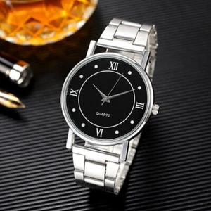 Men's Minimalist Ultra Thin Casual Analog Quartz Watch w/Stainless Steel Strap - Picture 1 of 10