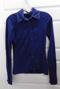 Anne Fontaine $ 295rt Nuage blau Stretch Baumwollmischung Knopfleiste Bluse Gr. 38 - Bild 1 von 5