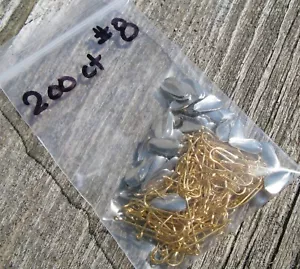 Hojas de hielo de plata + ganchos dorados hojas de elaboración de aparejos 200 por lote Q25 - Imagen 1 de 3