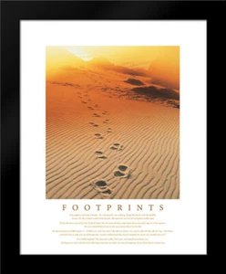 Framed Art - Footprints in the Sand - Frontline - w/Frame Size & Styles - Picture 1 of 6