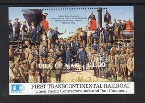 ISLE OF MAN MNH 1992 MS526 CONSTRUCTION OF UNION PACIFIC RAILROAD - Picture 1 of 1