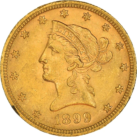 [#972228] Coin, United States, Coronet Head, $10, Eagle, 1899, U.S. Mint, Philad Cover