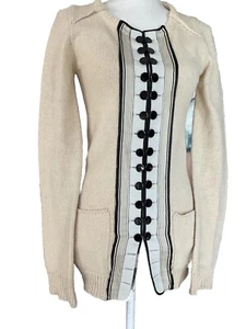 Chloe Women Silk Embroidered Front With Buttons Cardigan  Cream  EUR -T M-US-S - Picture 1 of 17
