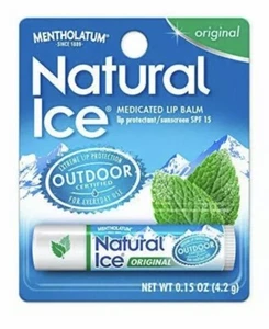 6 PACK- Mentholatum Natural Ice Lip Balm Original SPF 15 - Picture 1 of 3