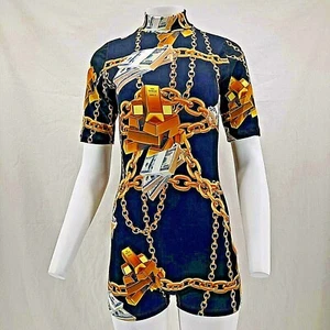 GoodTime USA Damen Strampler Geld Gold Ketten und Goldbarren Größe Large 1384 - Bild 1 von 10