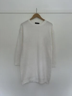 White Jumper Dress 12 Knitted Jumper Dress Women Knit Sweater PrettyLittleThing - Image 1 of 3