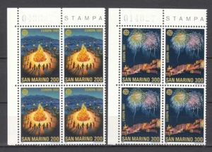 SAN MARINO 1981 Europa Unita cmpl 2 v. quartine angolo di foglio ** - Foto 1 di 1