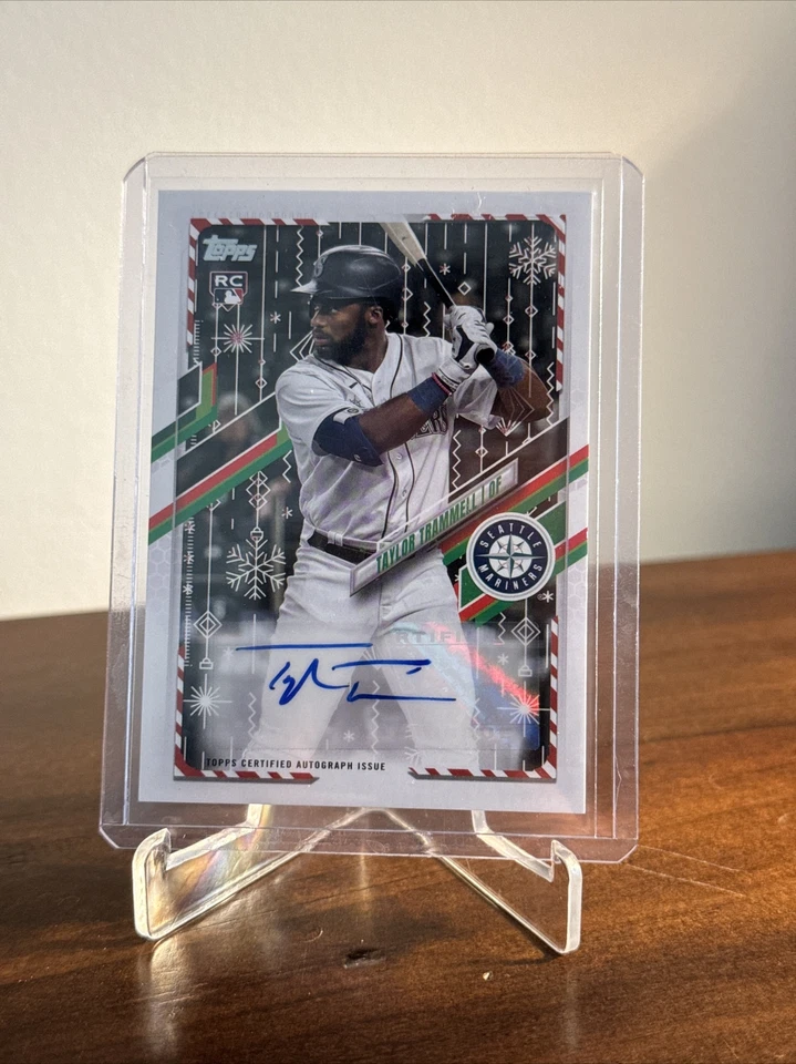 2021 Topps Holiday TAYLOR TRAMMELL RC AUTO 01/25 1st on print #WHA-TTR Mariners - Image 1 of 2