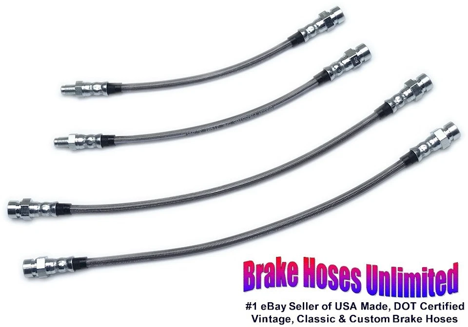 STAINLESS BRAKE HOSE SET Volkswagen Super Beetle, Manual Trans 1977 1978 1979 - Image 1 of 1