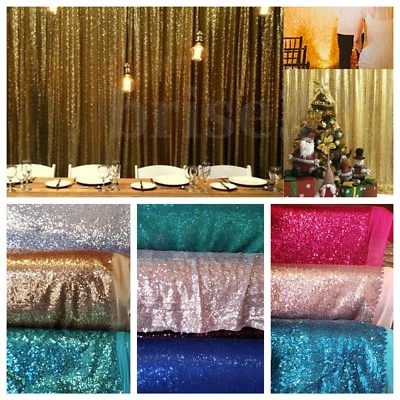 5 Yards MINI DISC SEQUIN GLITZ NYLON MESH FABRIC BACK DROP SASH OVERLAY 15 Color - Image 1 of 4