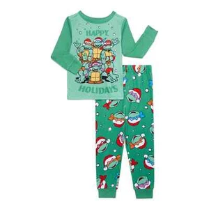 Teenage Mutant Ninja Turtles Jungen Größe 4 Langarm Oberteil Hose Pyjama Set 2 NEU - Bild 1 von 3