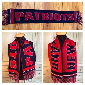 NFL Reebok New England Patriots Schal Football Strick Schalldämpfer 47x8" rot weiß blau - Bild 1 von 10