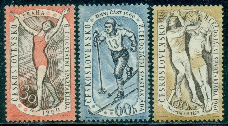 CZECHOSLOVAKIA SCOTT #'s 955-957 SET, WINTER GAMES, MINT, NO GUM, GREAT PRICE! - Image 1 of 1