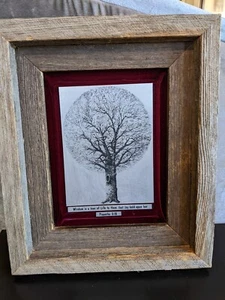 Proverbs 3:18 Wisdom Is A Tree Of Life.... Framed Rustic Wood Metal Silver... - Picture 1 of 6