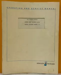 HP Agilent 06521-90001 1966 DC Power Supply Series HVR, Model 6521A Manual. - Picture 1 of 2