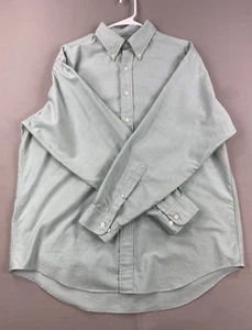 Vintage Brooks Brothers 346 Shirt Mens L Large Green Button Up Long Sleeve - Picture 1 of 16