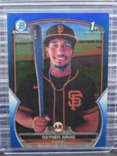 2023 Bowman Chrome Rayner Arias 1st Prospect Blue Refractor #113/150 Giants