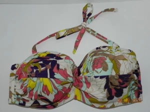 Victoria’s Secret 36D Women’s Swim Bikini Top Mixed Floral BANDEAU halter Strap - Picture 1 of 3