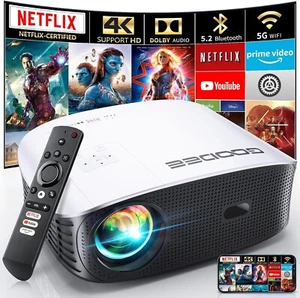 GooDee 4K Smart Projector 800ANSI with 5G WiFi, Bluetooth, Netflix, Dolby Audio - Picture 1 of 9