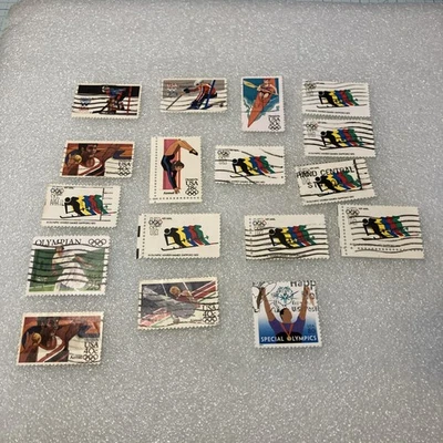 17 USED/Cancelled/HR USA Olympics Stamps; 1974-1984; Nice Mixed Lot- A DEAL!LOOK - Image 1 of 4