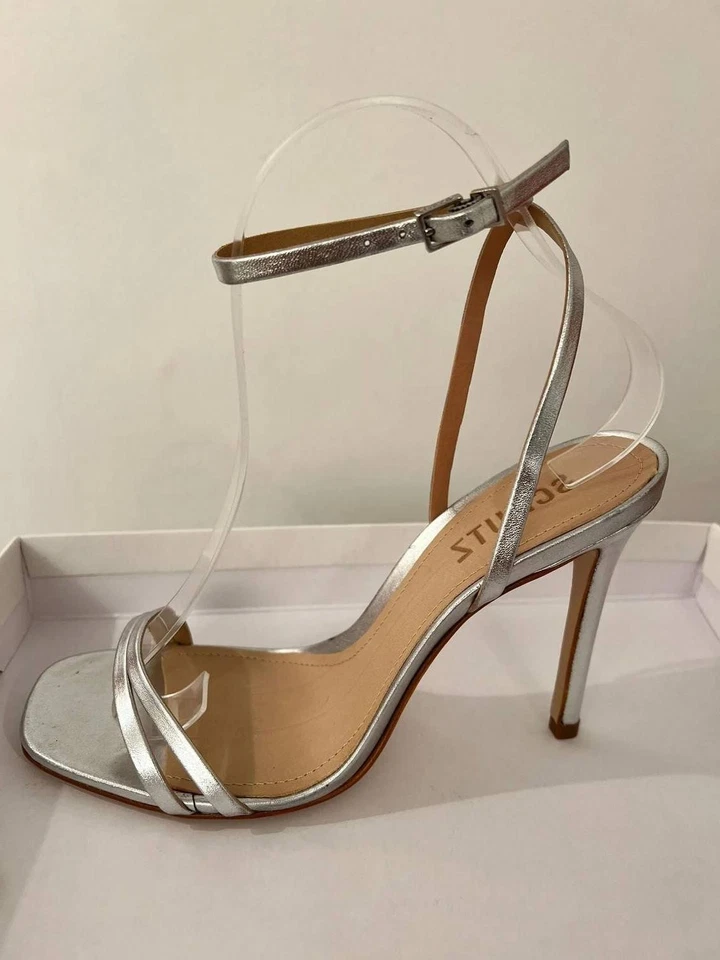 Sandália de couro prata Schutz Altina - Imagem 1 de 1