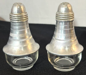 Set shaker sale e pepe alluminio vetro forma lampadina atomica vintage MCM retrò - Foto 1 di 10