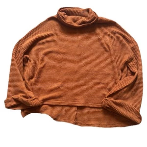 She + Sky Sweater Women’s Large Orange Long Sleeve Knit Pullover - Picture 1 of 5