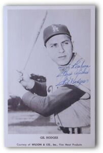 Gil Hodges Signed Autographed 5.5 X 8.5 Photo Los Angeles Dodgers Vintage JSA