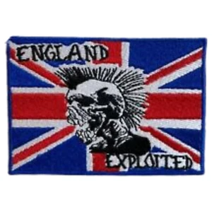 Union Jack Inglaterra Cráneo Explotado Hierro Parche Bordado - Imagen 1 de 2