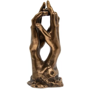 SALE Rodin Style Bronzed Hands Sculpture Ideal 8th Bronze Anniversary Gift - Picture 1 of 3