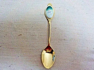 A Cup of Christmas Tea Collecttible 24K Gold Plated Spoon With Porcelain Inlay - Picture 1 of 8