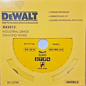 Dewalt 306 mm Klinge DX3012 Industriequalität Diamantklinge Nassschneiden für Marmor - Bild 1 von 6
