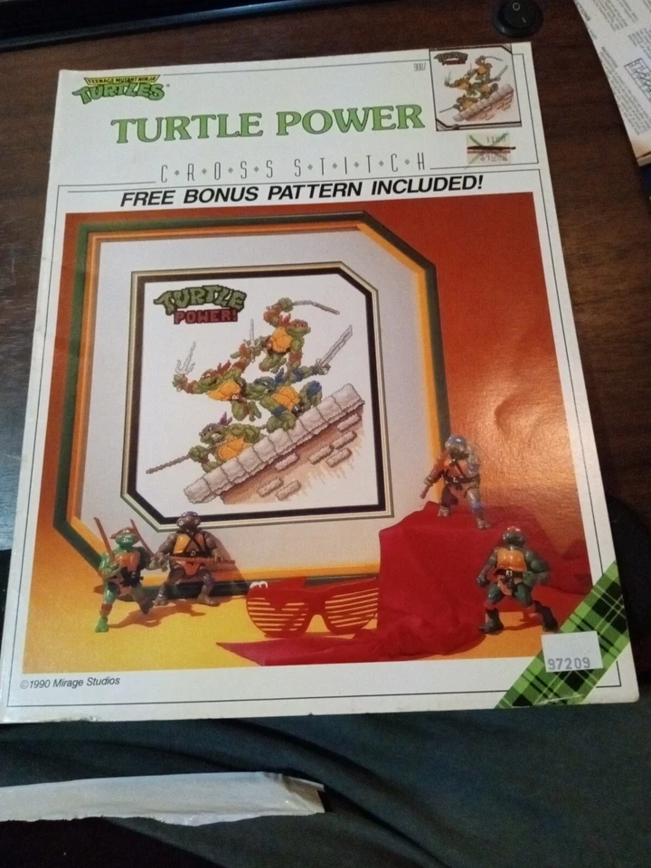 Vintage Teenage Mutant Ninja Turtles Turtle Power Counted Cross Stitch Pattern - Image 1 of 1